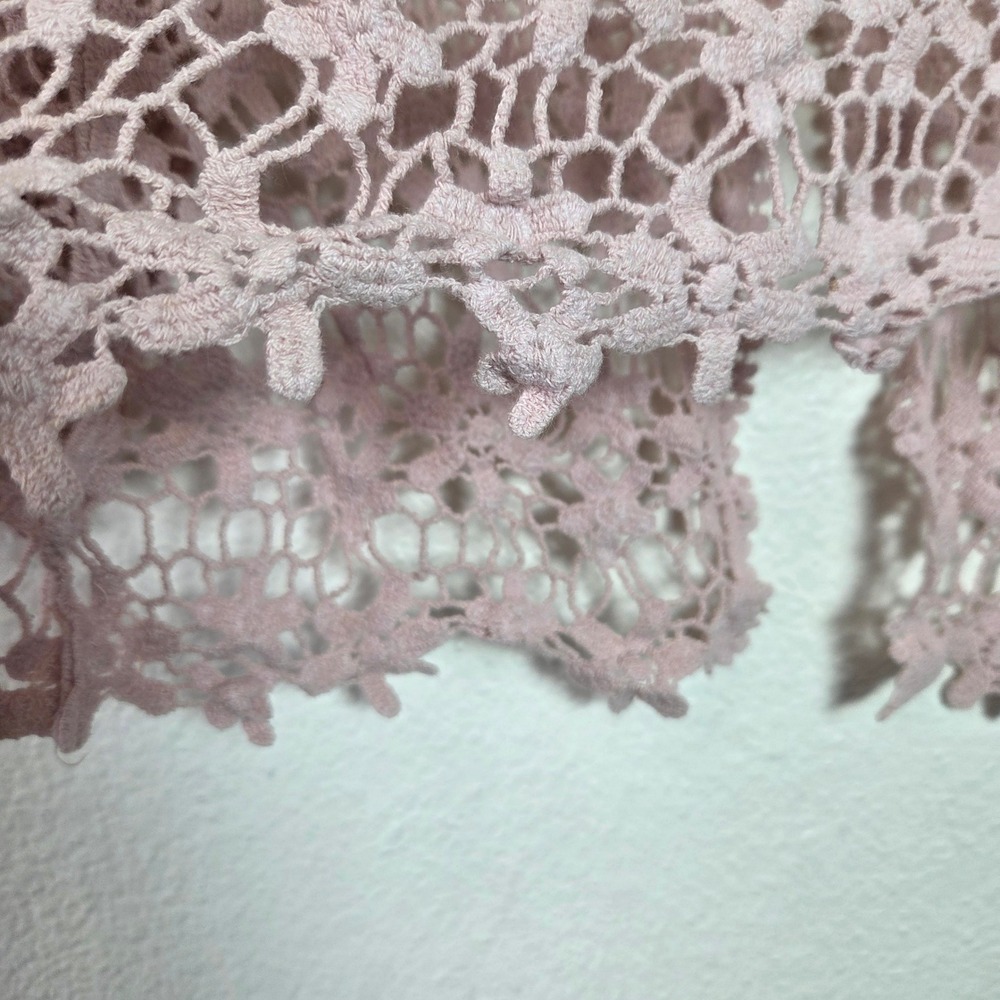 Pink Crochet Knit‎ Shrug Bohemian Cottagecore style Rabbit Rabbit Rabbit XL - Picture 3 of 11